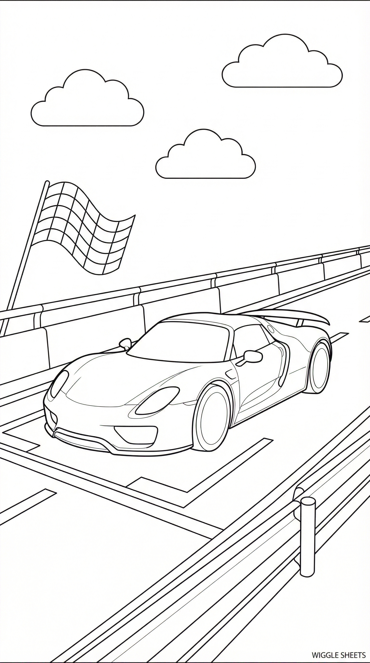 Sports Race Car Coloring Page